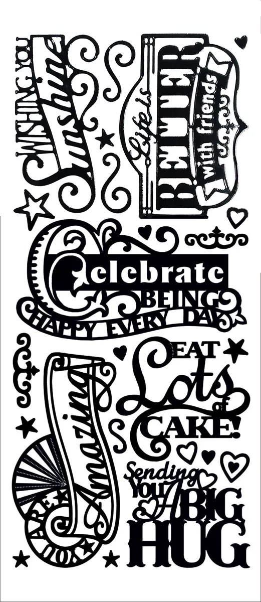 Big Greetings Dazzles™ Stickers, Black